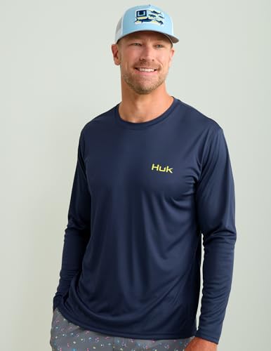 HUK Men's Pursuit Patterned Crew Long Sleeve Shirt2