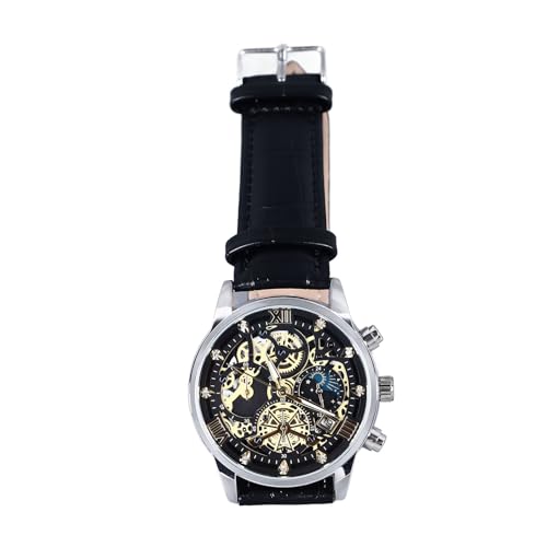 Reloj Esqueleto para Hombre con Números Romanos, Reloj Mecánico Esqueleto de Lujo para Hombre, Reloj de Cuarzo con Correa de Cuero Reloj Esqueleto para Hombre con Números Romanos, Reloj Mecánico Esqueleto de Lujo para Hombre, Reloj de Cuarzo con Correa de Cuero