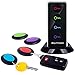 Buscador de llaves remoto JTD Buscador de llaves inalámbrico/Localizador de artículos de RF inalámbrico con linterna LED y base para teléfono celular Keys Pets (4 receptores, 1 control remoto, 1 base)