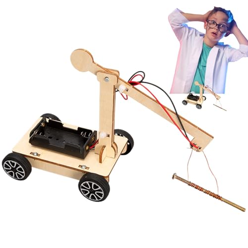 Juguete científico para construcción de grúas para niños, juego de juguetes científicos, grúa de madera educativa | Mejora la creatividad y la imaginación. Juguete interactivo para padres e hijos para