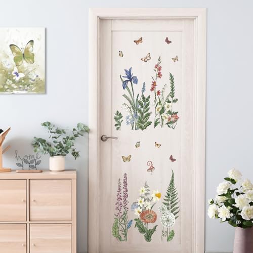 Vinilos decorativos flores y helechos primavera-verano miniatura 5
