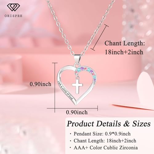 Cross Necklace for Girls- Gifts for Daughter Granddaughter Niece Goddaughter Child of God Birthday, Christmas, First Communion, Baptism, Confirmation4