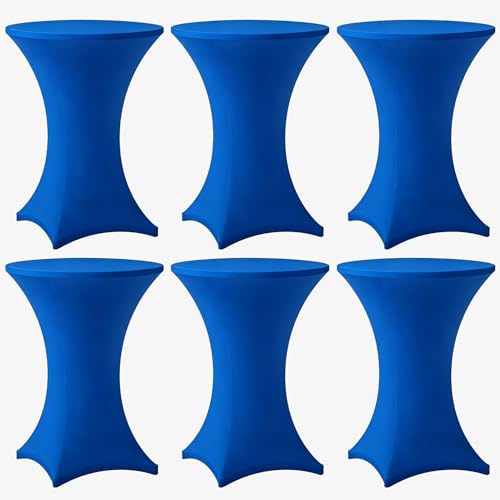 Lemict Cocktail Table Covers - 6 Pack 32x43 Inch Table Cloth - Royal Blue