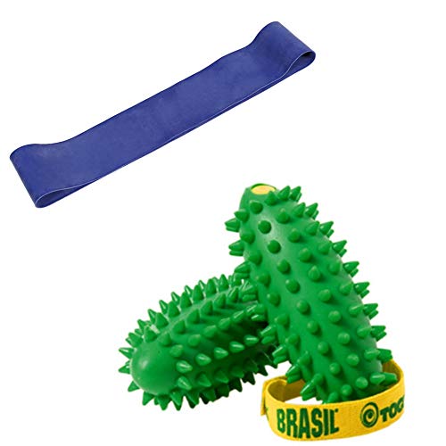 Togu Brasil 2er Set Handtrainer, im Set mit Theragym Loop Miniband stark, blau