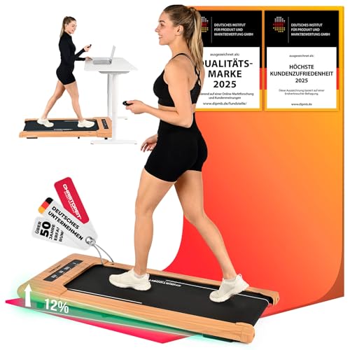 Christopeit Walking Pad 4.2 – ultraflaches Laufband (11 cm), bis 6 km/h, 7 Programme, LED-Display,...
