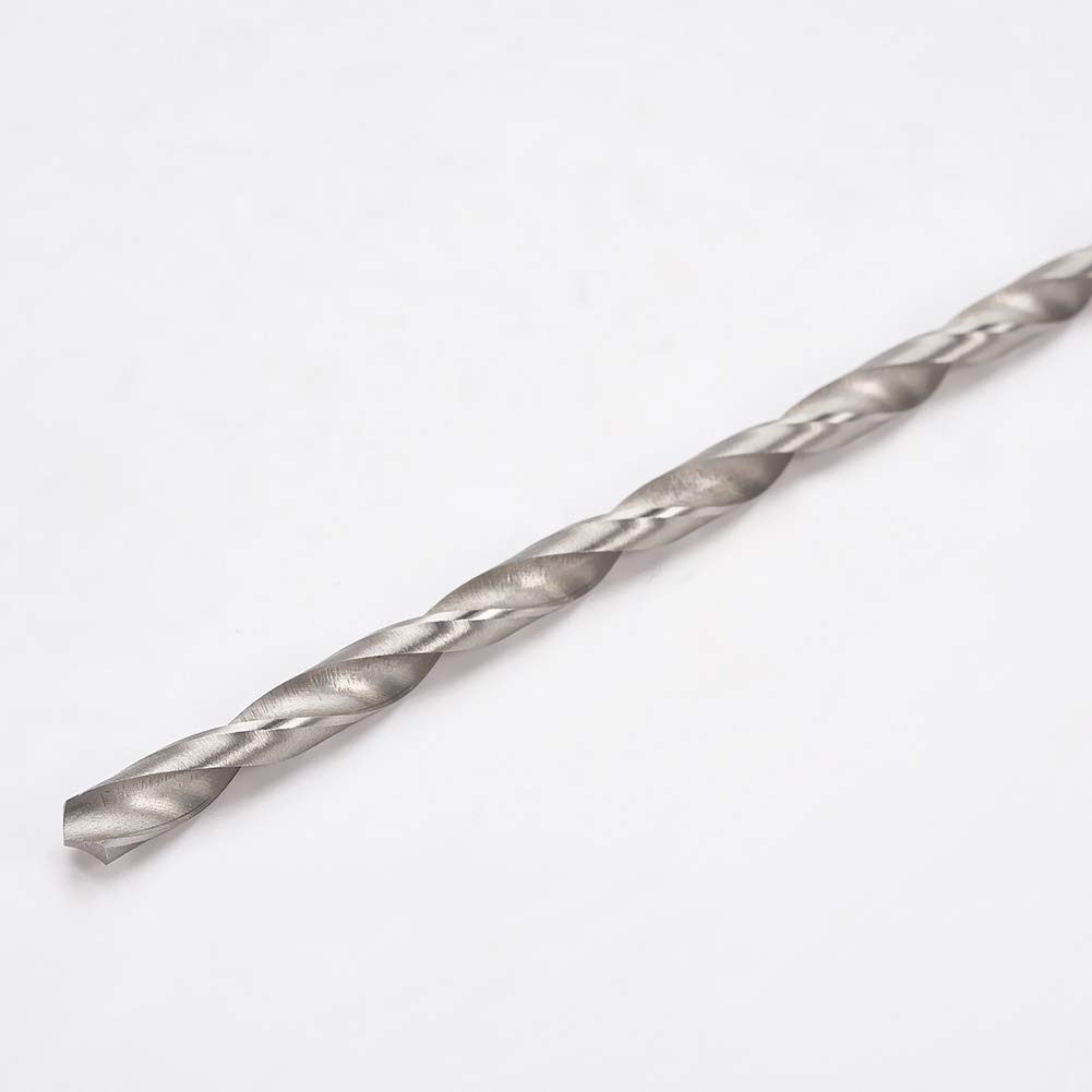 Auniwaig Extra Long Twist Drill Bits, 5mm x 200mm, HSS Straight Round Shank Twist Drill Bit Drilling Tool for Wood Plastic and Aluminum
