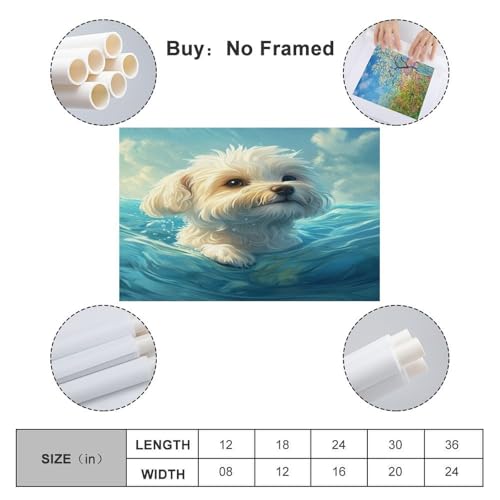 Lienzo de Bichon Frise para pasillo y comedor cuadros decoracion 2