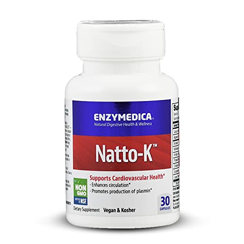 Enzymedica Natto-K - Verdauungsenzymmischung mit Bromelain, Nattokinase, Amylase, Protease, Cellulase, Glucoamylase und Lipase - glutenfrei, vegan, ohne Gentechnik, ohne Füllstoffe, 30 Kapseln Cover