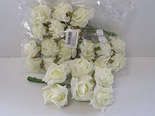 Dekoeinkauf Foamrosen, Creme, 24 Stck, 6 cm
