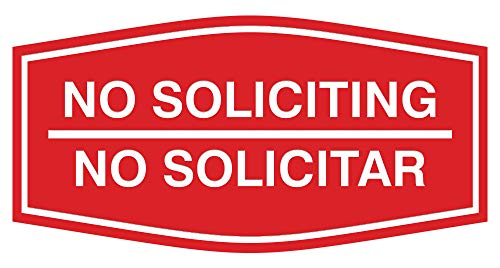 No Soliciting No Solicitar Sign Rouge Signs ByLITA Petit Panneau de Signalisation Porte 2x