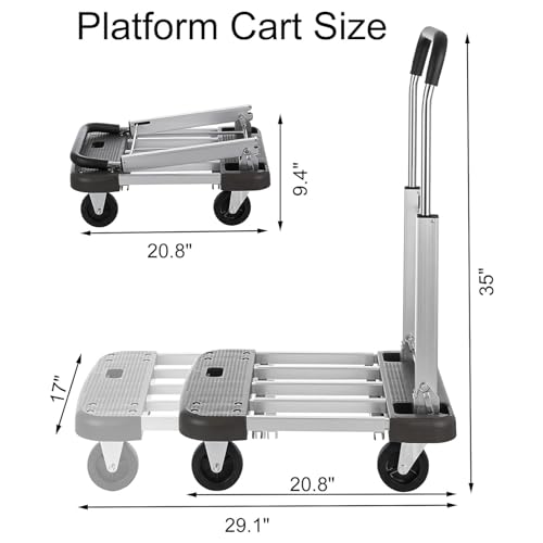 Carretilla plegable de aluminio ajustable para transporte miniatura 2