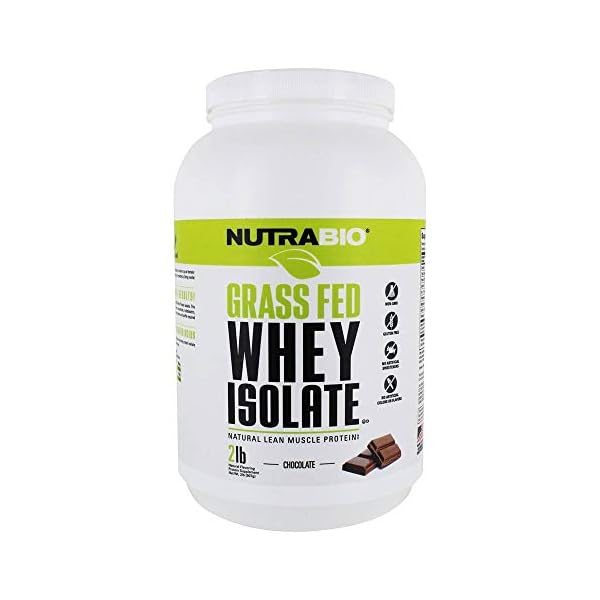 NutraBio Grass Fed Whey Isolate Protein Powder 25G of Protein Per