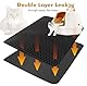 Katzenklo Matte - 60x45CM Katzenstreu Matte Wasserdichte Doppelte Schichte,Katzenmatte Katzenklo Unterleger Waben - Katzentoilette für Litter Catcher - Cat Litter Mat Grau - Katzentoilette Matte