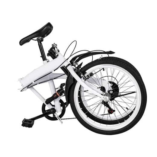 CHIMHOON Vélo pliant pour adulte de 20 pouces - Vélo pliable à 7 vitesses - Double frein en V - En acier carbone - Avant et arrière - Réglable en hauteur avec garde-boue (90 % pré-monté)