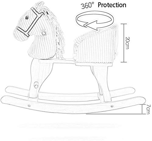 ZHANGYUEFEIFZ Schaukelpferd Plüsch Schaukeltier Pferd Rocking Horse Hölzerner Kinderstuhl Massivholz Baby… – Bild 5