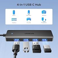 UGREEN USB-C Hub,4 Port USB 3.0 Hub,Verlängerungskabel(ohne Ladeleistung), Datenübertragung 5 GBP/s,USB Splitter für Typ-C MacBook, Mac Pro, iMac, Surface, Flash Drive, Tastatur, Maus (15cm) – Ansicht 2