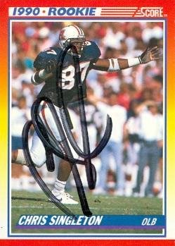 Autograph Warehouse 80173 Chris Singleton Autographed Football Card Arizona 1990 Score Rookie No .290