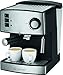 Clatronic ES 3643 Cafetera Express 15 Bares, Café Espresso y Cappuccino, Vaporizador para Espumar Leche, Calienta Tazas , Acero Inoxidable, Depósito de Agua 1,6 L Desmontable, negro