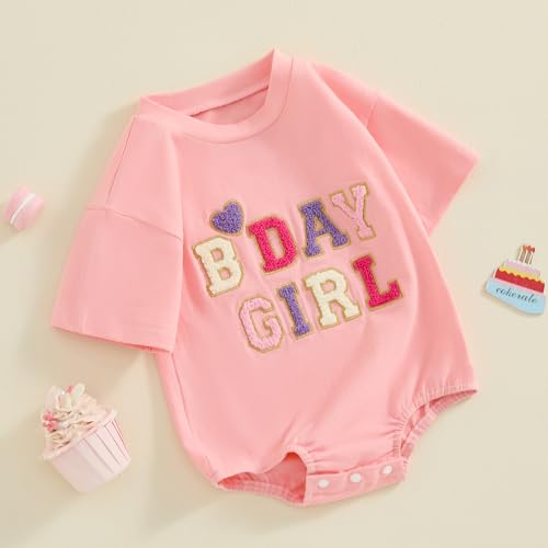 Baby Birthday Girl Boy Outfit I'M The Birthday Girl Print Bodysuit Romper Shirt One Piece Clothes for 1 Year Old Baby2