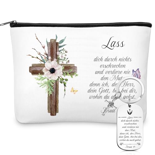 Xuniea Regalos Cristianos Bolsa de Cosméticos Motivacional Llaveros Espirituales Regalos Alentadores para Mujeres Hombres Regalos de Aliento Bíblico. para Confirmación Confirmación Comunión