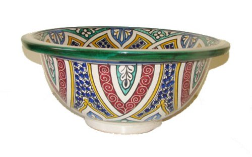 Vasque Marocaine à Poser – Cuivre Jaune Martelé, Diamètre 40 Cm (orientale)