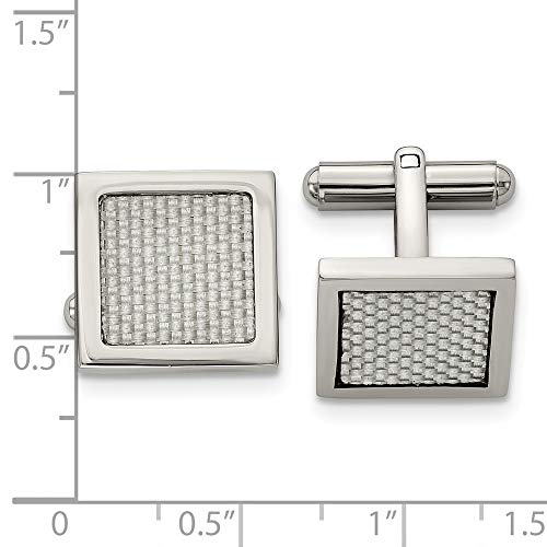 Mancuernillas Hombre Acero Inoxidable Gris Fibra Carbono miniatura 3