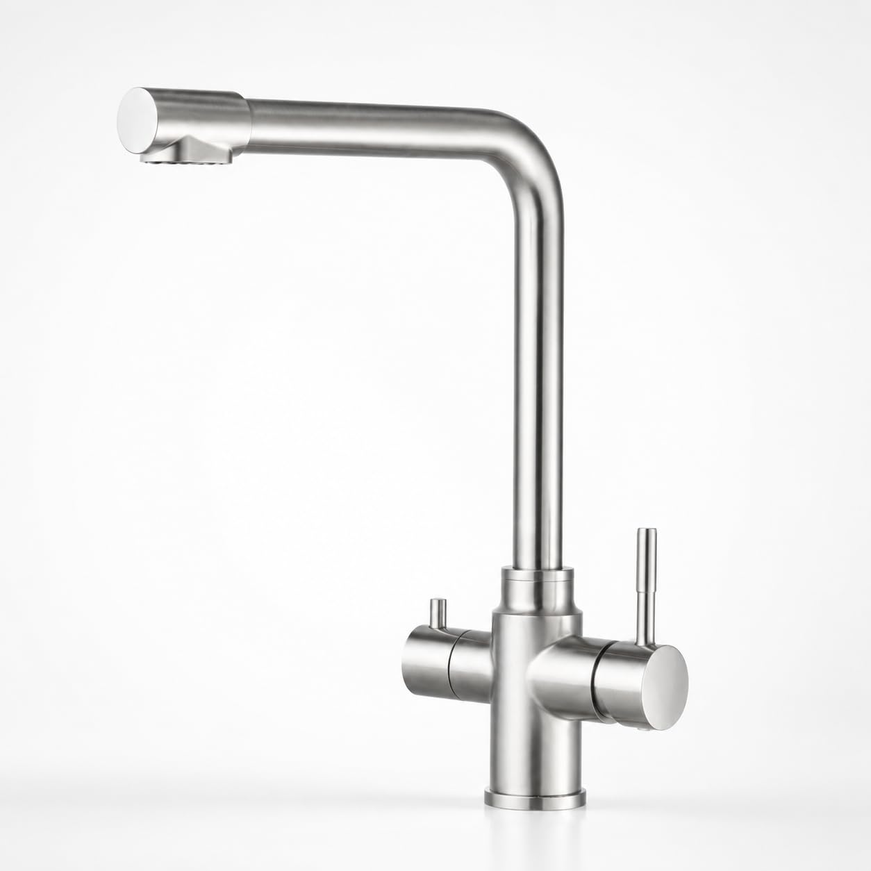 VICTOVA Grifo Cocina 3 Vías para Ósmosis Agua Fría y Filtrada | Canal independiente para agua filtrada · Agua fría y caliente · Giro 360° · Acero inoxidable · Cartucho cerámico
