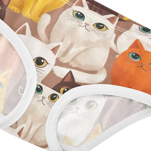 Aesthetic Toddler Underwear Floral 2t Cotton Cute Panties Girl Colorful Cartoon Cats White Yellow Briefs Girls Undies4