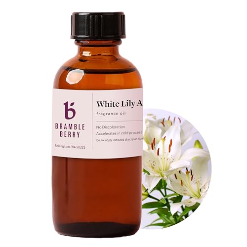 Image of Bramble Berry White Lily and Aloe Fragrance Oil 2 oz | High-End Floral Scent for Lotion, Soap, Body Oil, Bath Bombs & Scrubs | Skin Safe, Vegan, Paraben & Phthalate Free