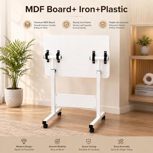 Image of Ant Esports Bravo LT500 Height Adjustable Standing Desk with Wheels, Mobile Walking Pad & Treadmill Desk, Tiltable Laptop Workstation, Sit Stand Computer Table for Home Office, Study & WFH, 60 x 40 cm
