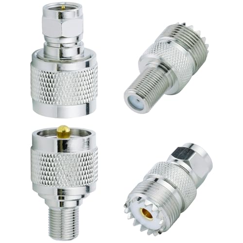ACONRFTOL 4PCS UHF à F Connecteur Kit PL259 SO239 UHF à F RF Adaptateur Coaxial pour TV antenna RG - 6 Cable Wireless LAN Devices Wi - Fi radios externes...