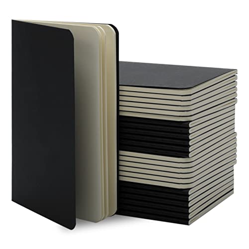 Cahier de poche 30 feuilles papier uni lot de 24 petits carnets noirs 8,9 x 14,9 cm