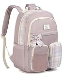 RJEU Girls Backpack for School,Teens Cute Book Bag with Laptop Compartment for High School Students,Mochilas Escolares para Niñas（Pink）