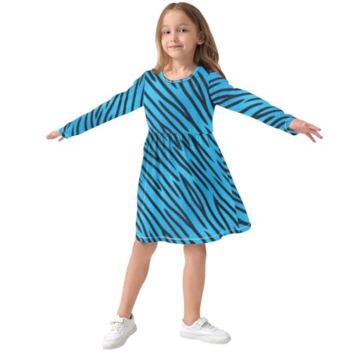 Toddler Girl Long Sleeve Dresses Ribbed A-Line Soft Fall Outfits for Girls 3-11Years3