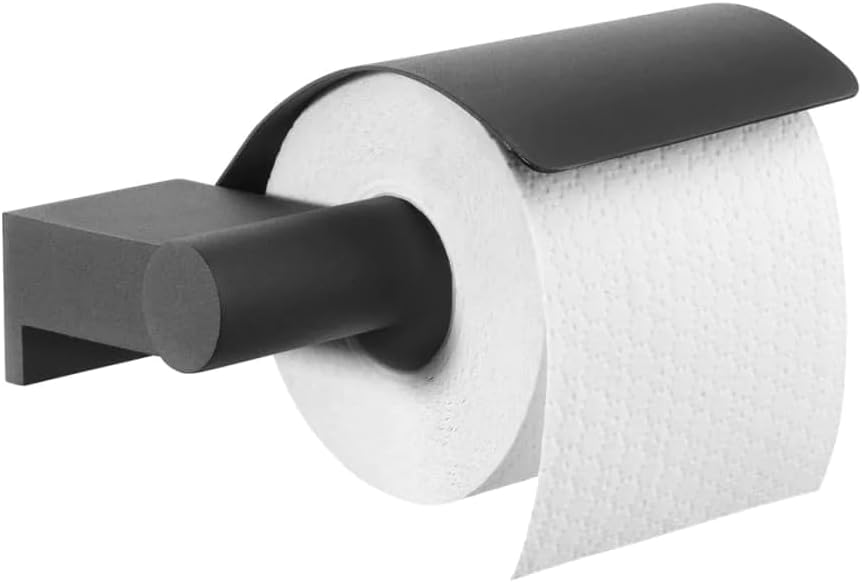 Tiger Toilet Roll Holder, Stainless Steel, Black, 16.8 x 5.2 x 13.4 cm