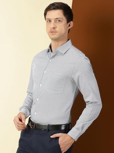 Image of Thomas Scott Men's | Checks | Full Sleeve | Slim Fit | 100% Cotton | Point Collar | Formal Shirt