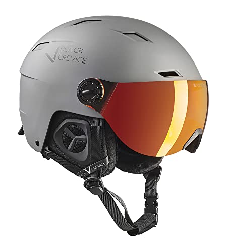 Black Crevice Casque de Ski avec visière Kirchberg Unisexe, Gun Metal, 2 = L (58-61 cm)