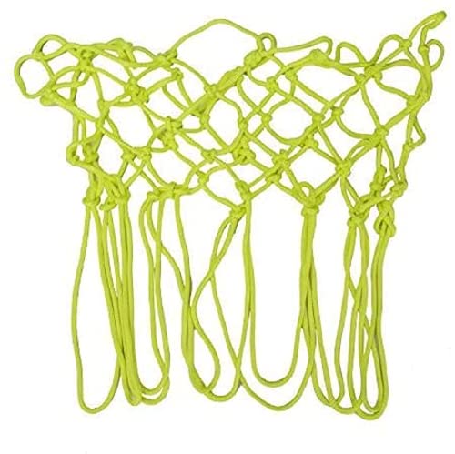 GUGELIVES Glow in The Dark Outdoor Basketball Net Portable Sun Powered Sports Nylon Basketball Hoop Net, Standard Regulation Size fits Standard Indoor or Outdoor(White and Yellow) (Yellow)