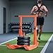 VEVOR Weight Sled, Fitness Training Pull Push Running Sled, Fitness Workout Sled Push Gym Equipment, Adjustable Height Handle, Compatible 1/2 in Weight Plates, Orange, Football Sleds and Chutes