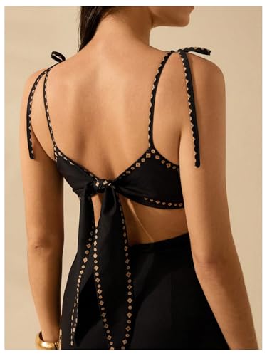 SOLY HUX Women's Summer Maxi Dress Boho Print Tie Shoulder Spaghetti Strap Cut Out Tie Back Cami Dresses Sundress4