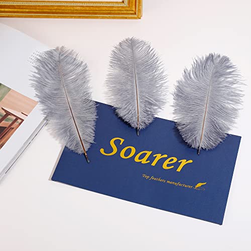 Soarer Grey Craft Ostrich Feathers - 30Pcs 8-10 Inches For Wedding Party Centerpieces, Home Decorations And Diy Crafts(Grey) #TOP5