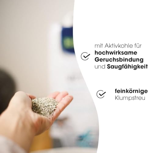 Biokat's Diamond Care Classic Katzenstreu ohne Duft - Feine Klumpstreu aus Bentonit mit Aktivkohle und Aloe Vera - 1 Sack (1 x 10 L)