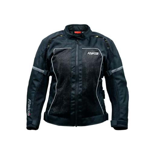 Image of Raida Empress Women's Riding Jacket | Level 2 CE Armour | Sleek, Feminine Fit | Lightweight & Protective | Made for Lady Riders | Ride in Style with Full Protection (XL, Black)