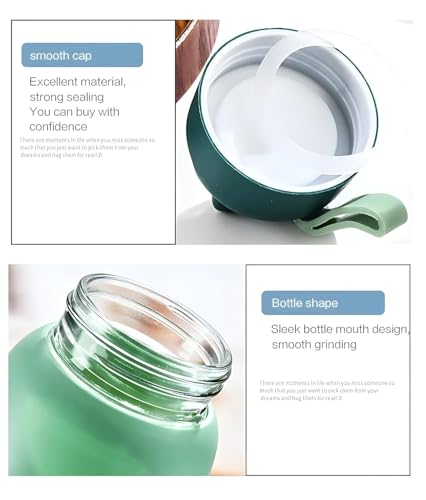Image of Cute Cat Kids Glass Bottle 360ml - Heatproof Thermal Cup with Cover, Portable Travel Mug, Leakproof Glass Water Bottle for Children (Pack of 1)