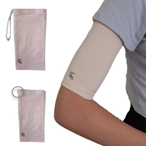 Image of PICC /IV Arm Cover /Sleeve-U- Shape Canal Skin Barrier and Adjustable Toggle for the perfect fit! (Tan, Large)