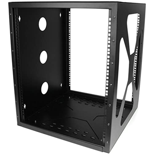 Image of StarTech.com 12U Wall Mount Rack - Sideways Wall Mount IT Equipment Rack - Open Frame Wall Mount Data Rack (RK1219SIDEM)