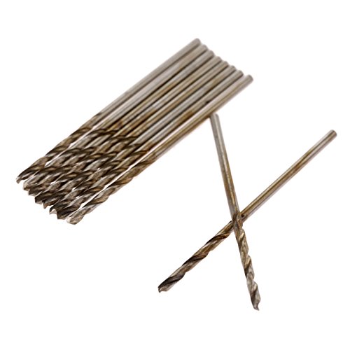 Twist Drill Bit Set (10 Pcs), Micro Hss Twist Drill Bit Set, Straight Shank Hss-4341 For Hard Metal, Stainless Steel, Cast Iron, 1Mm 3/64" #TOP1