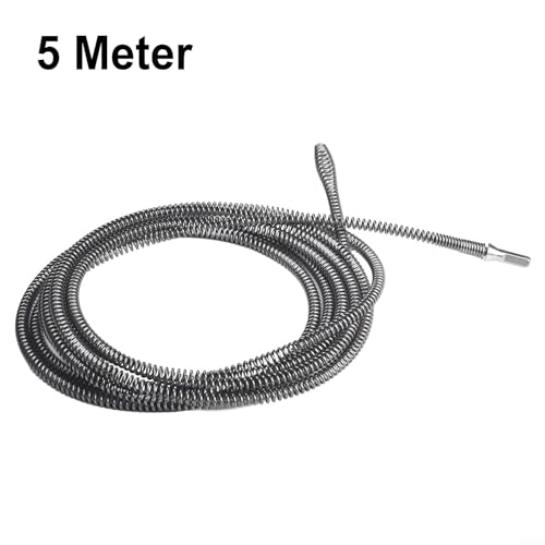 Drain Auger Cable, Drain Snake Clog Remover with Drill Connector Plumbing Drill Pipe Cleaner for Kitchen, Bathroom and Shower Sink(5 meters)