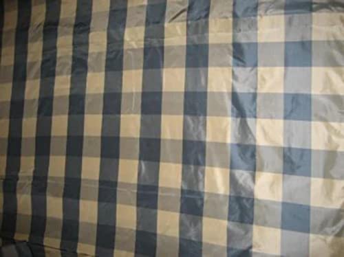 Taffetas de soie bleu et ivoire de 137 cm, le tissu idéal pour vos soirées