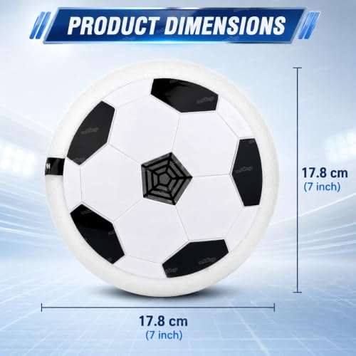 Image of Zest 4 Toyz Hover Soccer Ball for Kids with Colorful LED Lights Air Suspension Indoor Hover Football for Kids Battery Operated Sports Toy Gift for Boys and Girls (White)